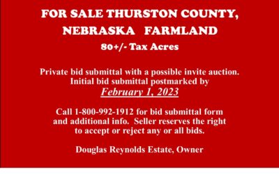 For Sale in Thurston County, NE | Farmland 80 +/- acres – SOLD