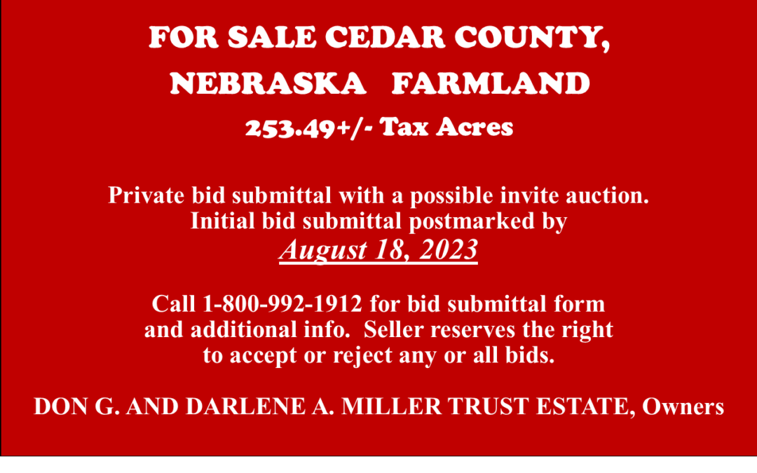 For Sale in Cedar County, Nebraska | 253.49 +/- Acres SOLD