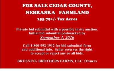 For sale in Cedar County 153.79+/- tax acres