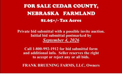 For sale in Cedar County 81.65+/- tax acres